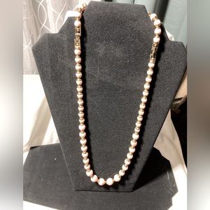 Vtg Avon Demi Parure Necklace Bracelet Pink Coral Goldtone Bead